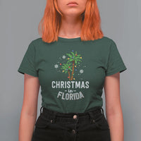 Christmas In Florida T Shirt For Women Deck The Palm Trees Xmas Matching Family Vacation - Wonder Print Shop