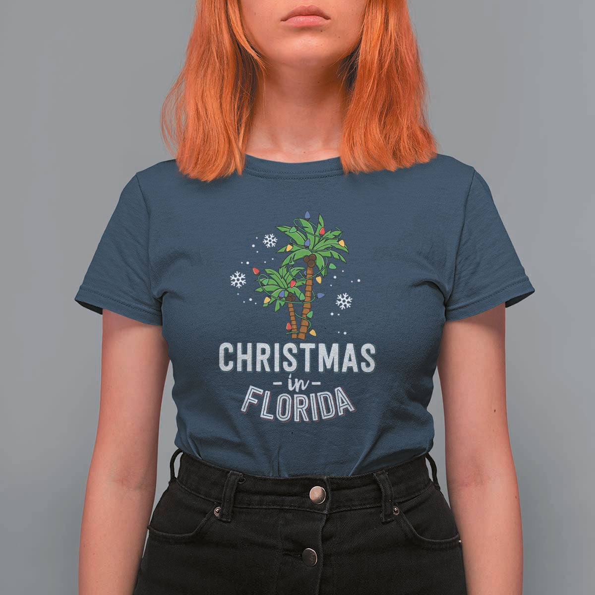 Christmas In Florida T Shirt For Women Deck The Palm Trees Xmas Matching Family Vacation - Wonder Print Shop