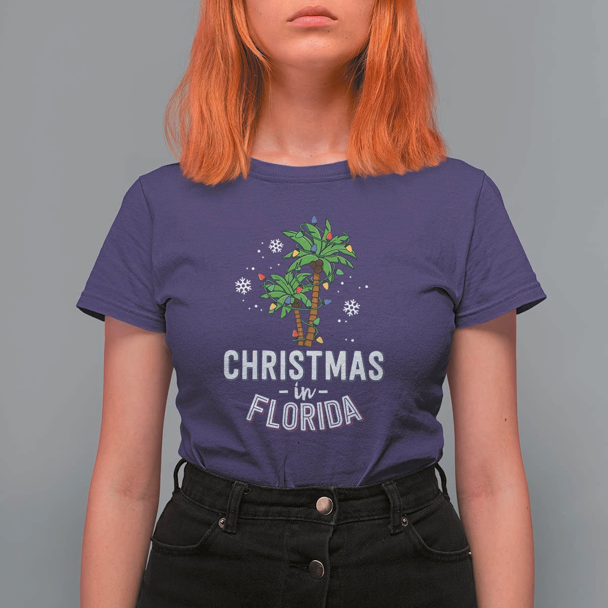 Christmas In Florida T Shirt For Women Deck The Palm Trees Xmas Matching Family Vacation - Wonder Print Shop