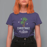 Christmas In Florida T Shirt For Women Deck The Palm Trees Xmas Matching Family Vacation - Wonder Print Shop