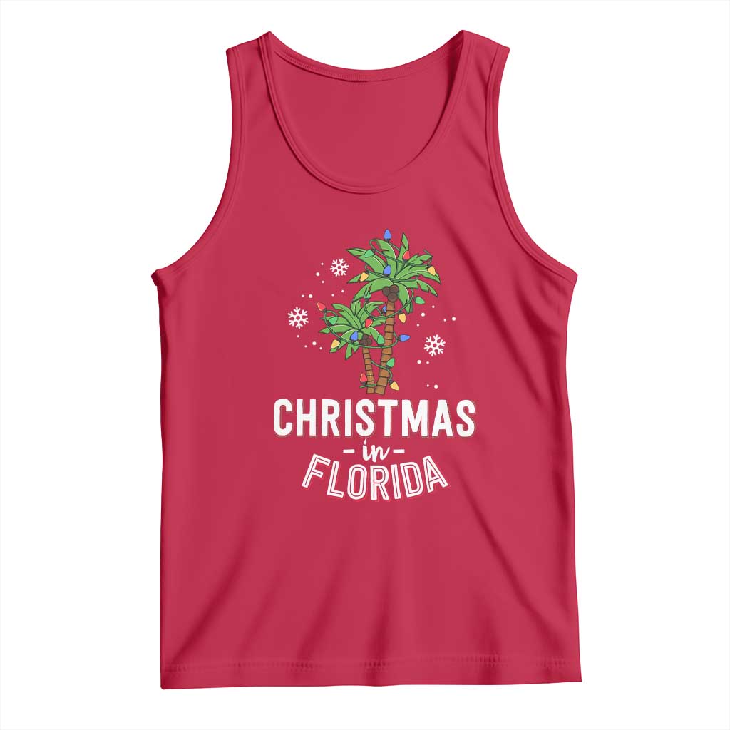 Christmas In Florida Tank Top Deck The Palm Trees Xmas Matching Family Vacation