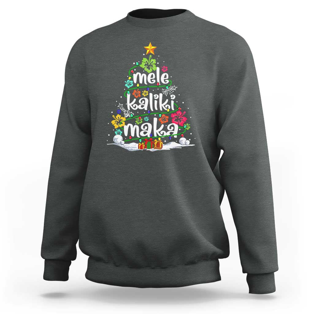 Tropical Hawaiian Christmas Sweatshirt Mele Kalikimaka Palm Tree Xmas in Hawaii - Wonder Print Shop