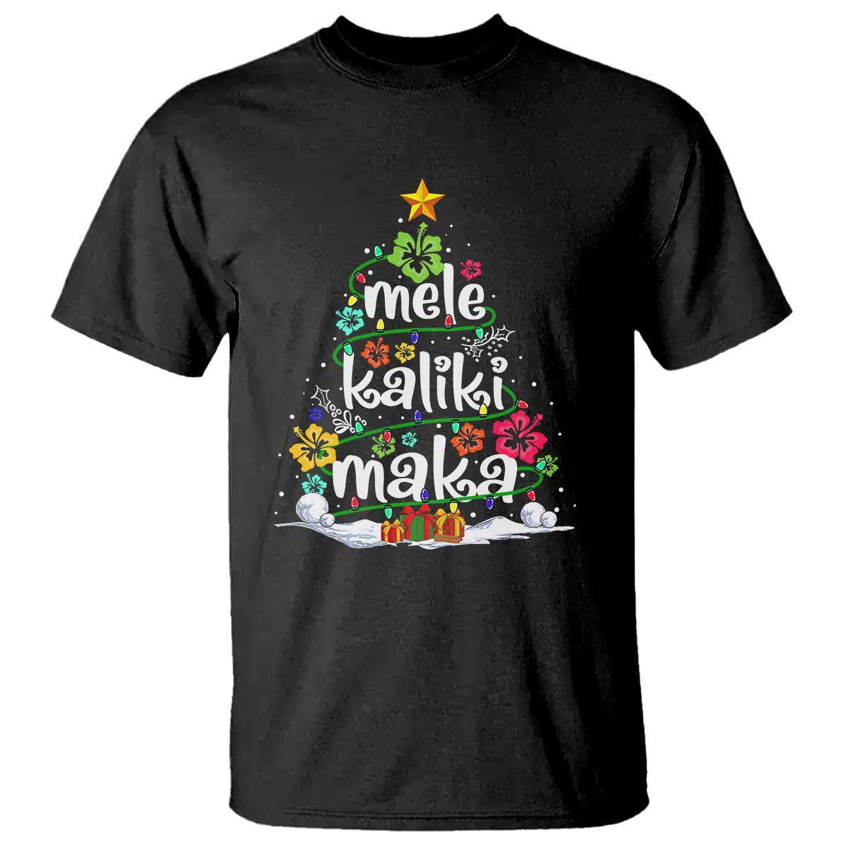 Tropical Hawaiian Christmas T Shirt Mele Kalikimaka Palm Tree Xmas in Hawaii - Wonder Print Shop