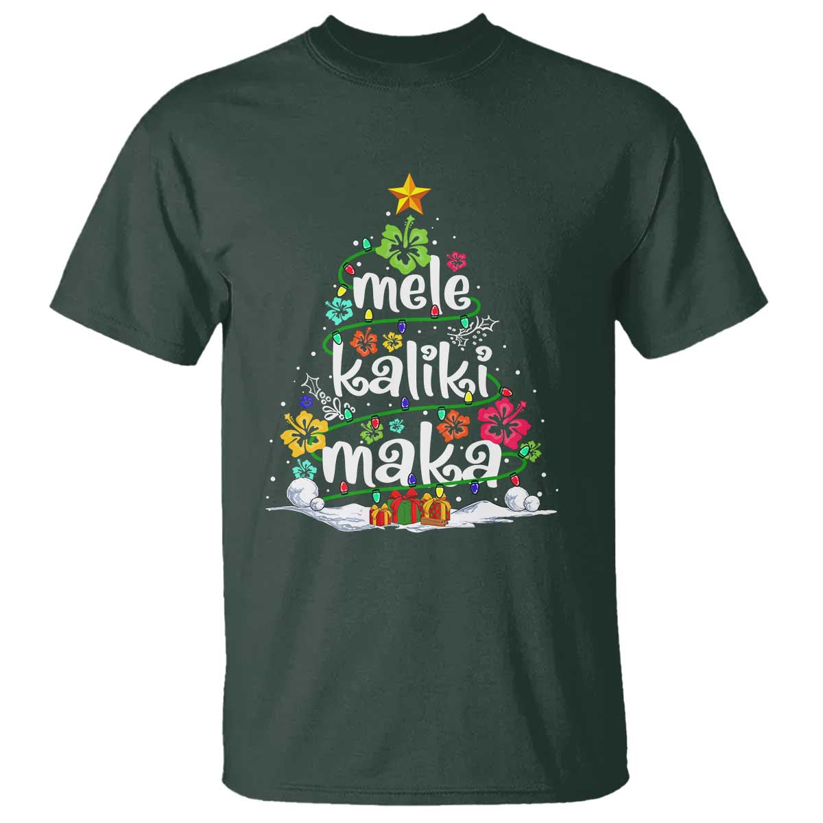 Tropical Hawaiian Christmas T Shirt Mele Kalikimaka Palm Tree Xmas in Hawaii - Wonder Print Shop