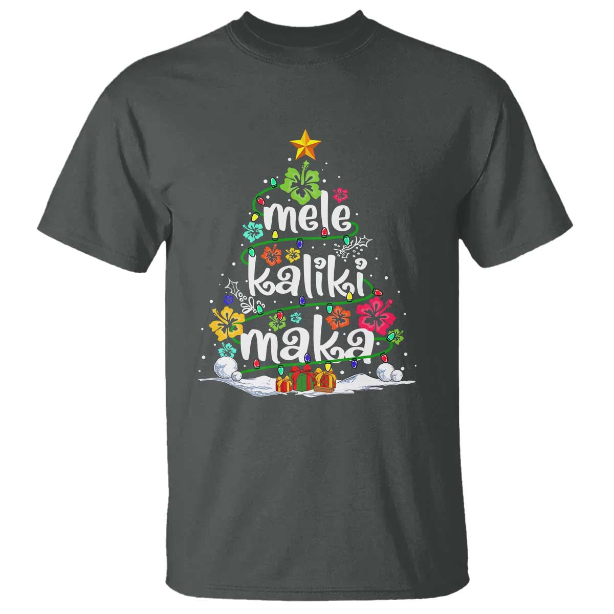 Tropical Hawaiian Christmas T Shirt Mele Kalikimaka Palm Tree Xmas in Hawaii - Wonder Print Shop