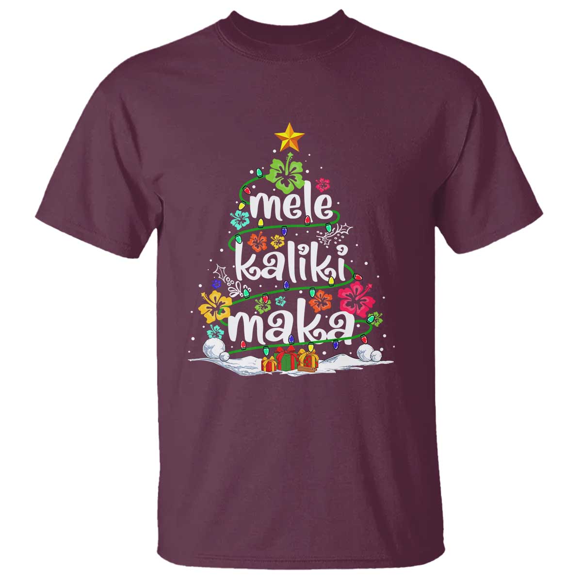 Tropical Hawaiian Christmas T Shirt Mele Kalikimaka Palm Tree Xmas in Hawaii - Wonder Print Shop