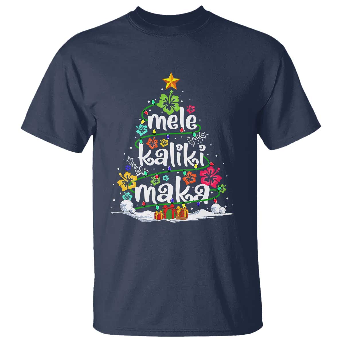 Tropical Hawaiian Christmas T Shirt Mele Kalikimaka Palm Tree Xmas in Hawaii - Wonder Print Shop