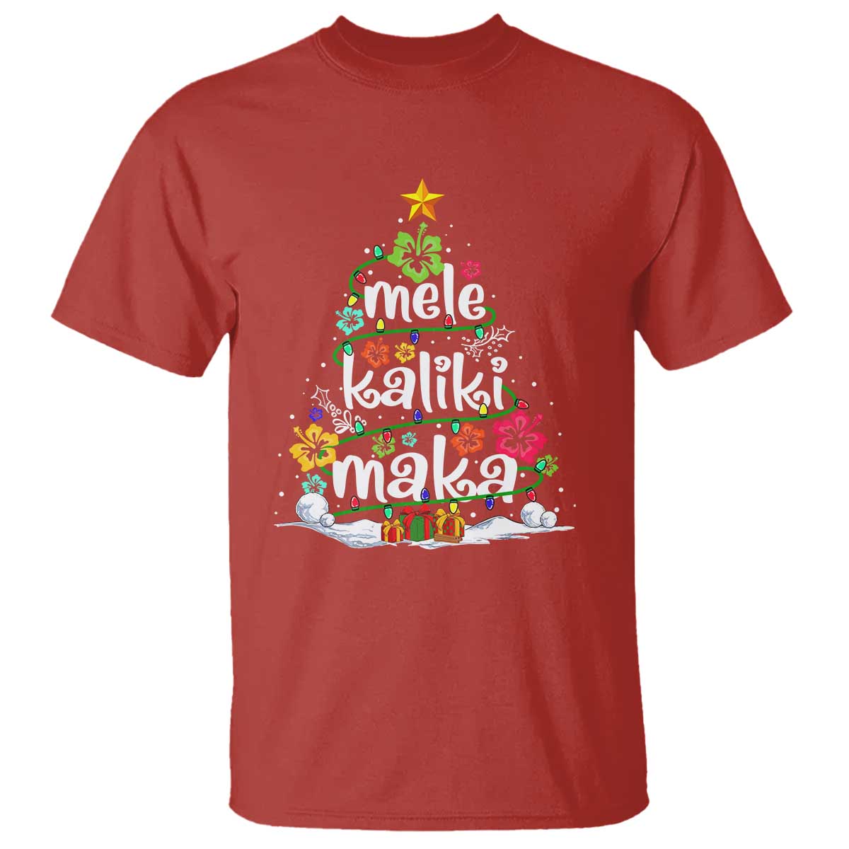 Tropical Hawaiian Christmas T Shirt Mele Kalikimaka Palm Tree Xmas in Hawaii - Wonder Print Shop