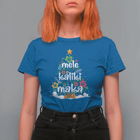 Tropical Hawaiian Christmas T Shirt For Women Mele Kalikimaka Palm Tree Xmas in Hawaii - Wonder Print Shop