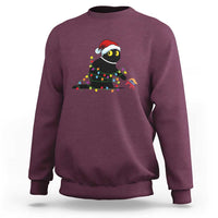 Christmas Black Cat Sweatshirt Knock Over Elephant Funny Xmas - Wonder Print Shop