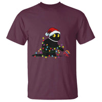 Christmas Black Cat T Shirt Knock Over Elephant Funny Xmas - Wonder Print Shop