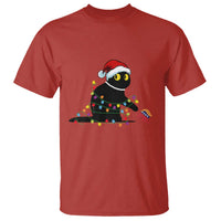 Christmas Black Cat T Shirt Knock Over Elephant Funny Xmas - Wonder Print Shop
