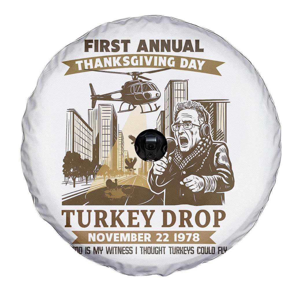 Vintage Thanksgiving Turkey Drop Spare Tire Cover Funny 1978 Helicopter Scene Classic TV Moment - Wonder Print Shop