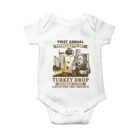 Vintage Thanksgiving Turkey Drop Baby Onesie Funny 1978 Helicopter Scene Classic TV Moment - Wonder Print Shop