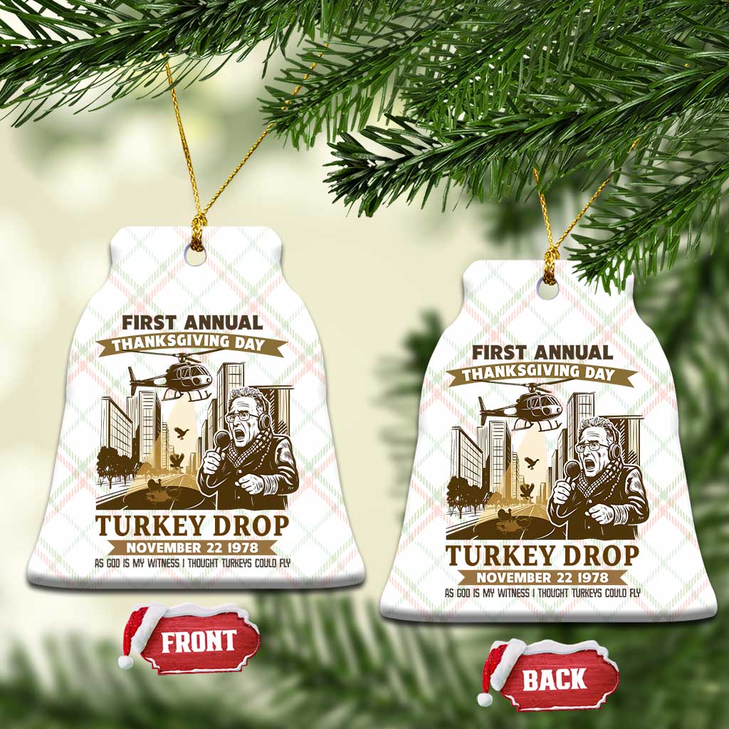 Vintage Thanksgiving Turkey Drop Ceramic Ornament Funny 1978 Helicopter Scene Classic TV Moment - Wonder Print Shop
