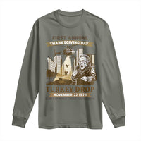 Vintage Thanksgiving Turkey Drop Long Sleeve Shirt Funny 1978 Helicopter Scene Classic TV Moment - Wonder Print Shop