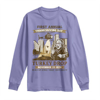 Vintage Thanksgiving Turkey Drop Long Sleeve Shirt Funny 1978 Helicopter Scene Classic TV Moment - Wonder Print Shop