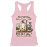 Vintage Thanksgiving Turkey Drop Racerback Tank Top Funny 1978 Helicopter Scene Classic TV Moment - Wonder Print Shop