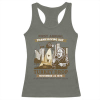 Vintage Thanksgiving Turkey Drop Racerback Tank Top Funny 1978 Helicopter Scene Classic TV Moment - Wonder Print Shop