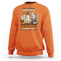 Vintage Thanksgiving Turkey Drop Sweatshirt Funny 1978 Helicopter Scene Classic TV Moment - Wonder Print Shop