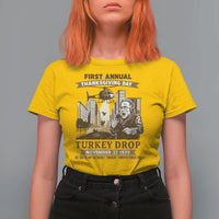 Vintage Thanksgiving Turkey Drop T Shirt For Women Funny 1978 Helicopter Scene Classic TV Moment - Wonder Print Shop