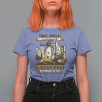 Vintage Thanksgiving Turkey Drop T Shirt For Women Funny 1978 Helicopter Scene Classic TV Moment - Wonder Print Shop