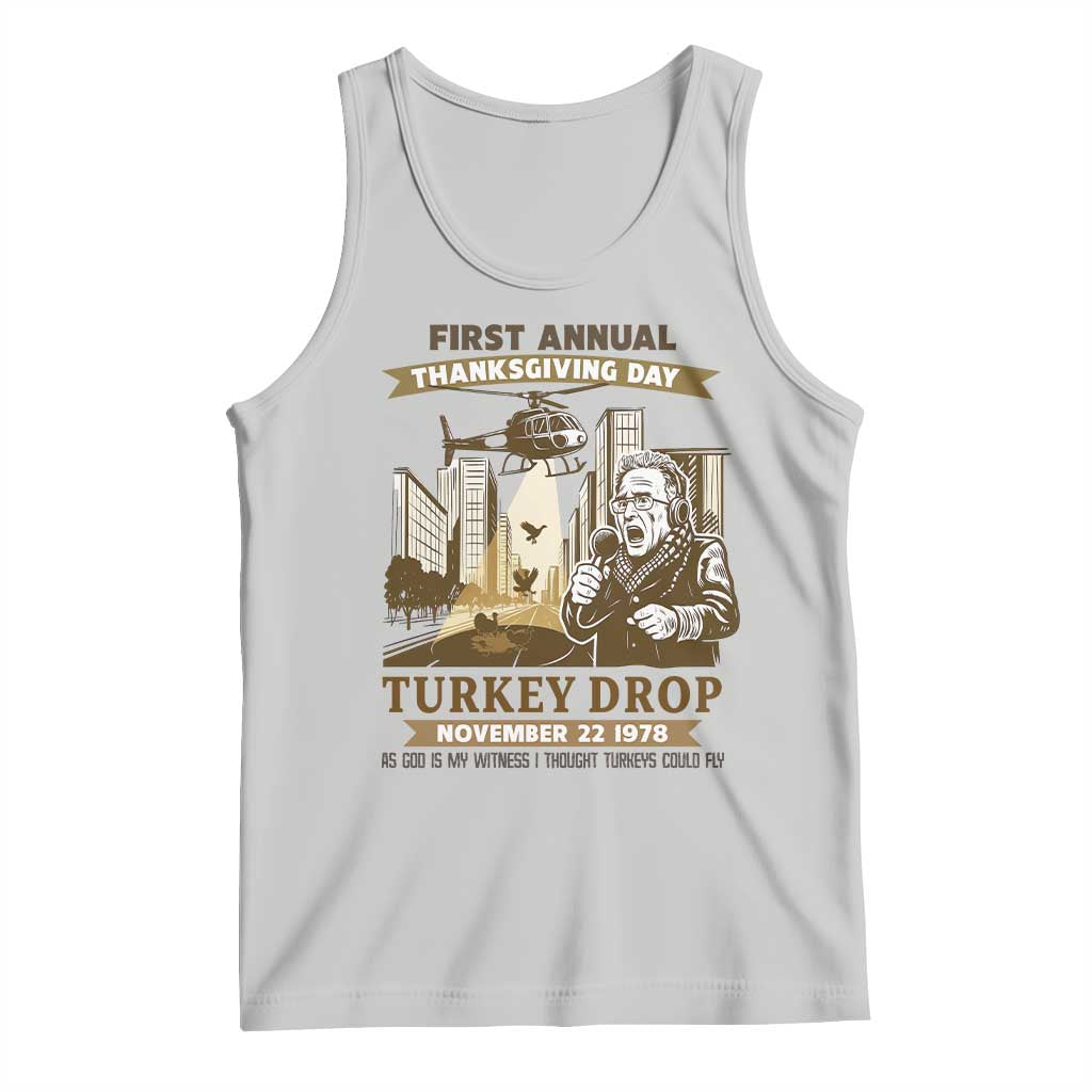 Vintage Thanksgiving Turkey Drop Tank Top Funny 1978 Helicopter Scene Classic TV Moment - Wonder Print Shop