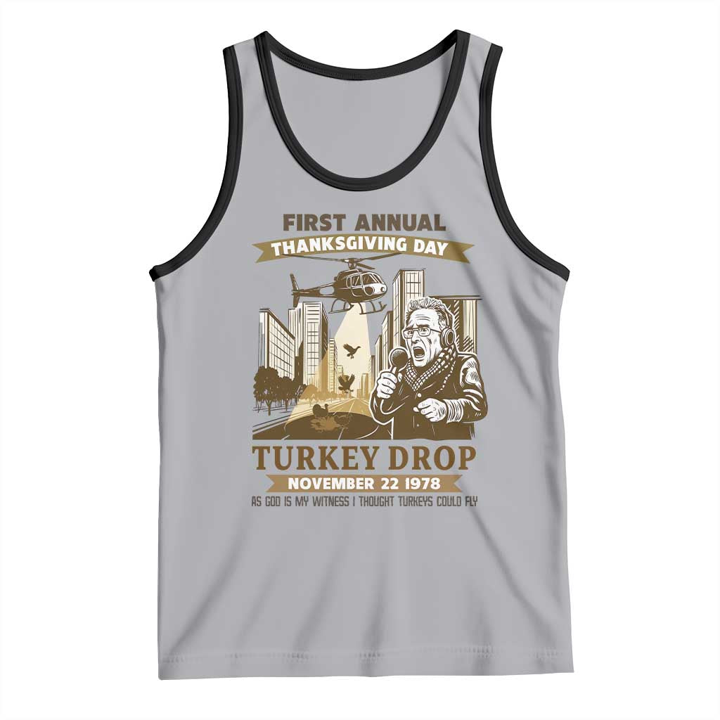 Vintage Thanksgiving Turkey Drop Tank Top Funny 1978 Helicopter Scene Classic TV Moment - Wonder Print Shop