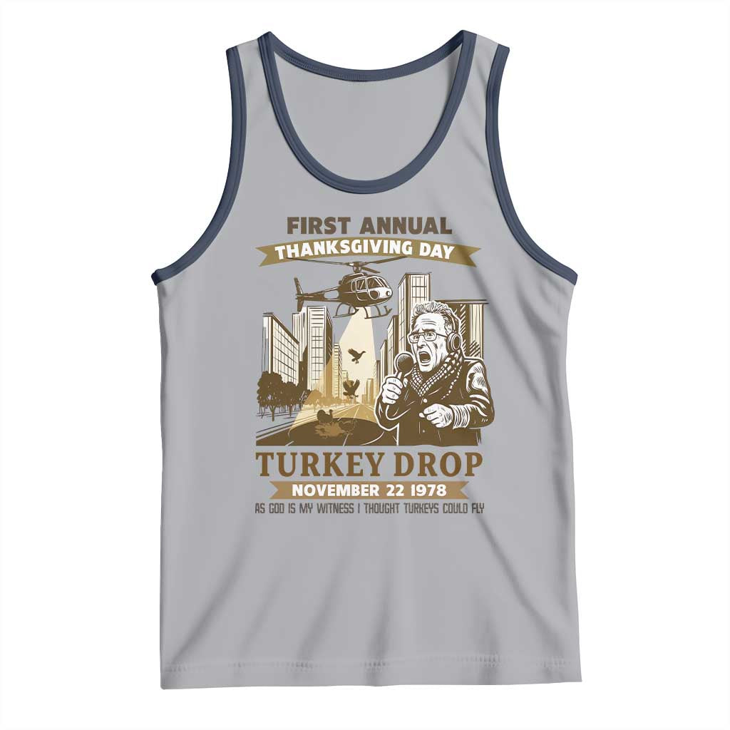 Vintage Thanksgiving Turkey Drop Tank Top Funny 1978 Helicopter Scene Classic TV Moment - Wonder Print Shop