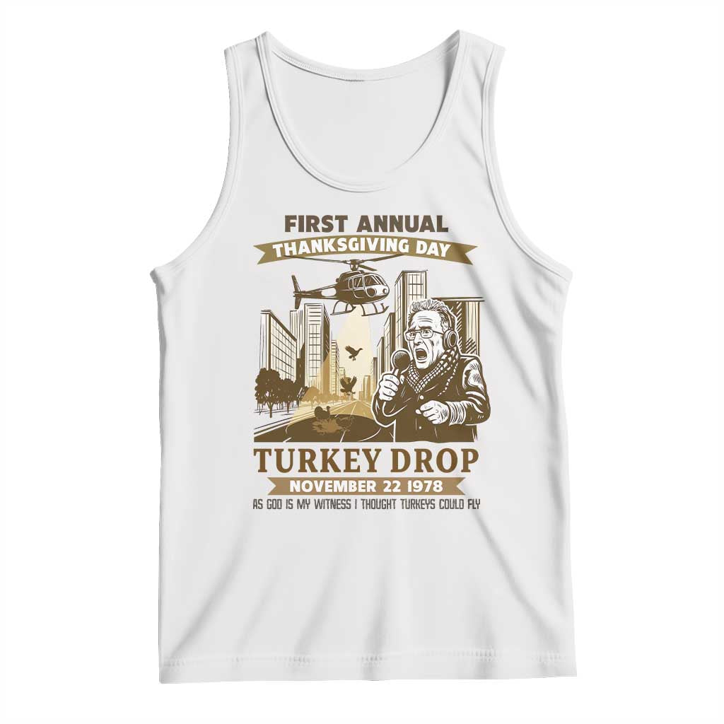 Vintage Thanksgiving Turkey Drop Tank Top Funny 1978 Helicopter Scene Classic TV Moment - Wonder Print Shop