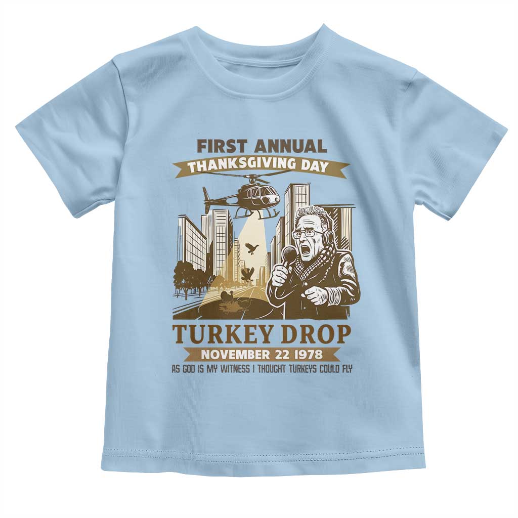 Vintage Thanksgiving Turkey Drop Toddler T Shirt Funny 1978 Helicopter Scene Classic TV Moment - Wonder Print Shop