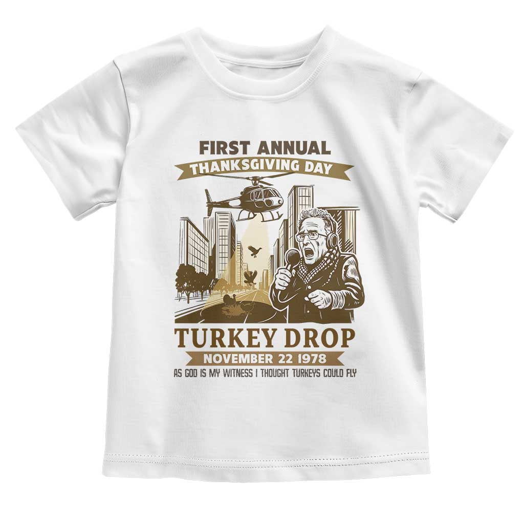 Vintage Thanksgiving Turkey Drop Toddler T Shirt Funny 1978 Helicopter Scene Classic TV Moment - Wonder Print Shop