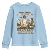 Vintage Thanksgiving Turkey Drop Youth Sweatshirt Funny 1978 Helicopter Scene Classic TV Moment - Wonder Print Shop