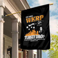 WKRP Turkey Drop with Les Nessman Garden Flag Retro Thanksgiving Humor for Classic TV Fans - Wonder Print Shop