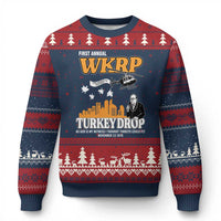 WKRP Turkey Drop with Les Nessman Ugly Christmas Sweater Retro Thanksgiving Humor for Classic TV Fans - Wonder Print Shop