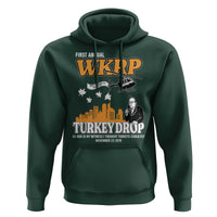 WKRP Turkey Drop with Les Nessman Hoodie Retro Thanksgiving Humor for Classic TV Fans - Wonder Print Shop