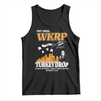 WKRP Turkey Drop with Les Nessman Tank Top Retro Thanksgiving Humor for Classic TV Fans - Wonder Print Shop