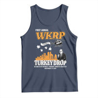WKRP Turkey Drop with Les Nessman Tank Top Retro Thanksgiving Humor for Classic TV Fans - Wonder Print Shop