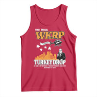 WKRP Turkey Drop with Les Nessman Tank Top Retro Thanksgiving Humor for Classic TV Fans - Wonder Print Shop