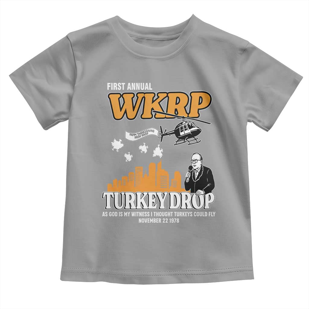 WKRP Turkey Drop with Les Nessman Toddler T Shirt Retro Thanksgiving Humor for Classic TV Fans - Wonder Print Shop