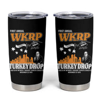WKRP Turkey Drop with Les Nessman Tumbler Cup Retro Thanksgiving Humor for Classic TV Fans - Wonder Print Shop