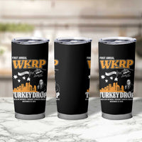 WKRP Turkey Drop with Les Nessman Tumbler Cup Retro Thanksgiving Humor for Classic TV Fans - Wonder Print Shop