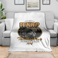 Retro WKRP Thanksgiving Turkey Drop 1978 Throw Blanket Distressed Vintage Holiday - Wonder Print Shop
