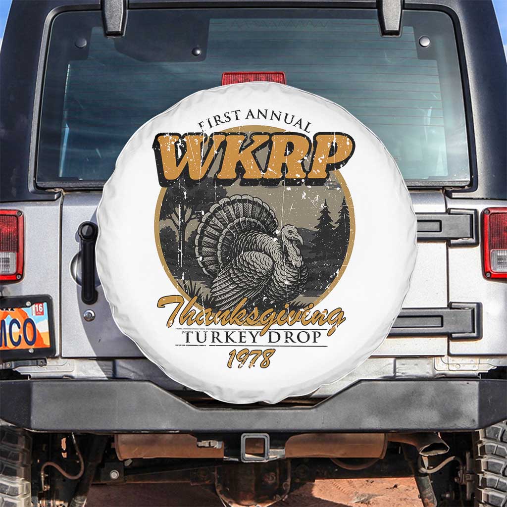 Retro WKRP Thanksgiving Turkey Drop 1978 Spare Tire Cover Distressed Vintage Holiday - Wonder Print Shop