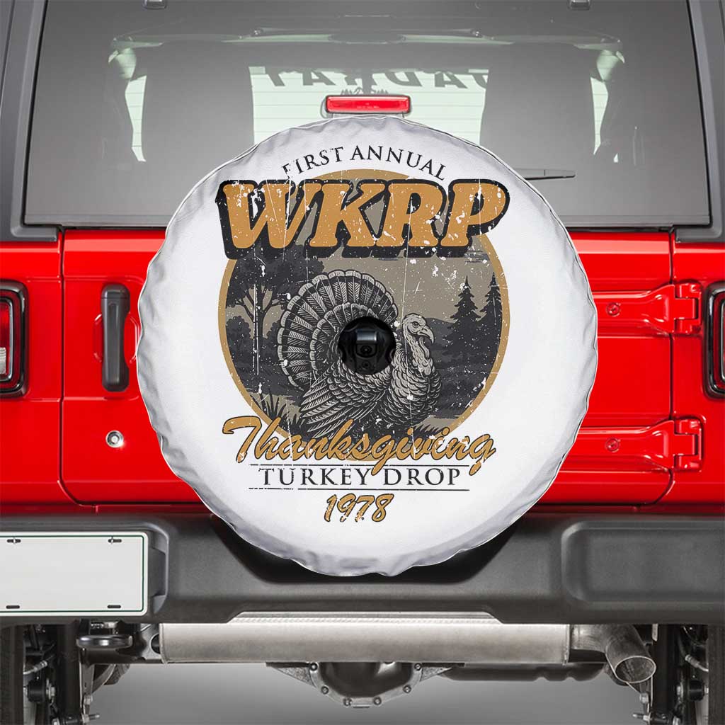 Retro WKRP Thanksgiving Turkey Drop 1978 Spare Tire Cover Distressed Vintage Holiday - Wonder Print Shop