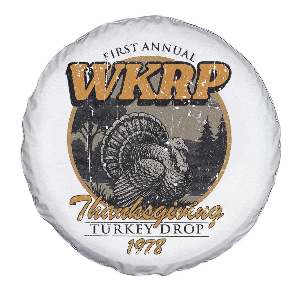 Retro WKRP Thanksgiving Turkey Drop 1978 Spare Tire Cover Distressed Vintage Holiday - Wonder Print Shop