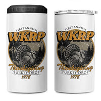 Retro WKRP Thanksgiving Turkey Drop 1978 4 in 1 Can Cooler Tumbler Distressed Vintage Holiday - Wonder Print Shop