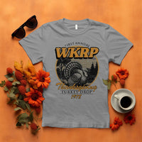 Retro WKRP Thanksgiving Turkey Drop 1978 T Shirt Distressed Vintage Holiday - Wonder Print Shop