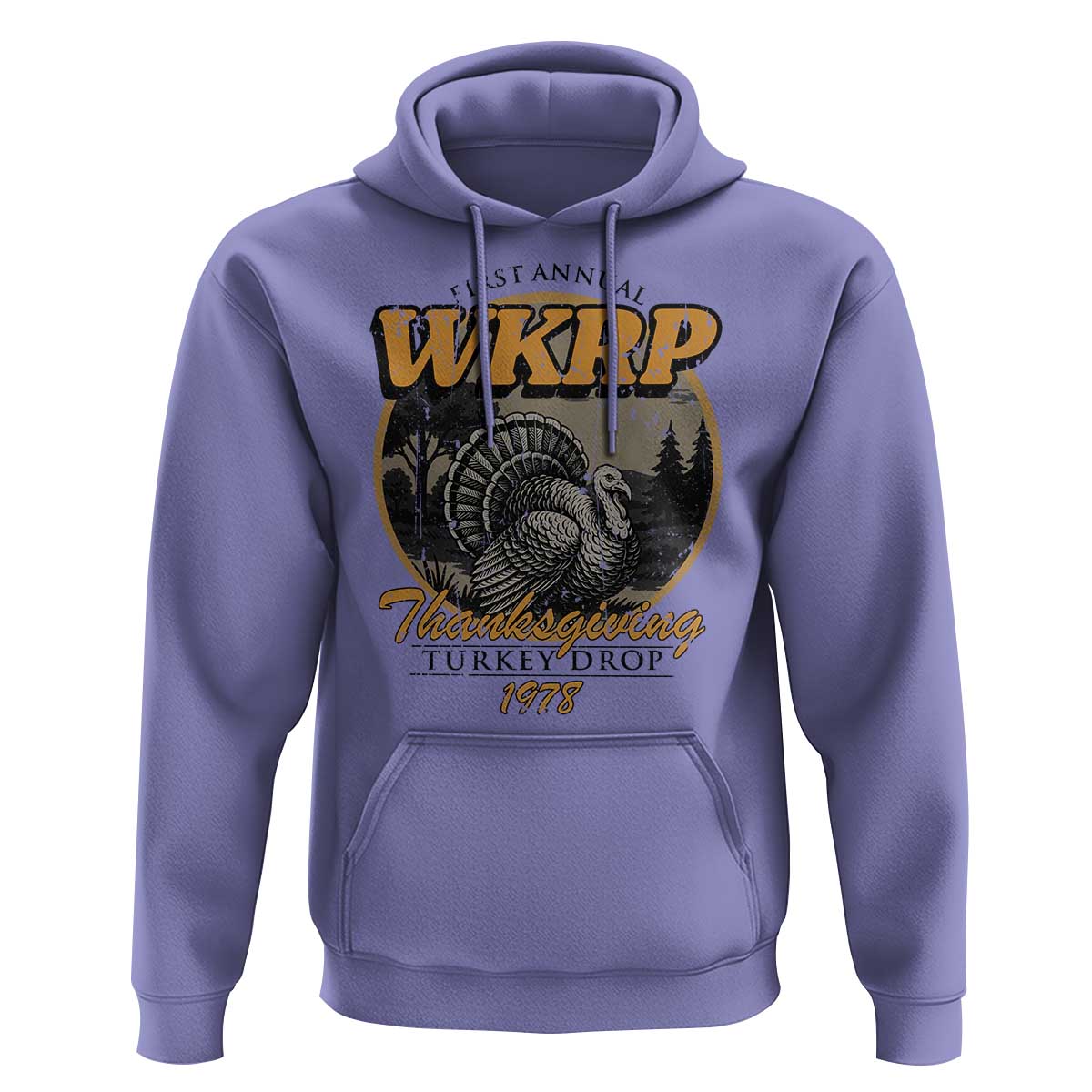 Retro WKRP Thanksgiving Turkey Drop 1978 Hoodie Distressed Vintage Holiday - Wonder Print Shop