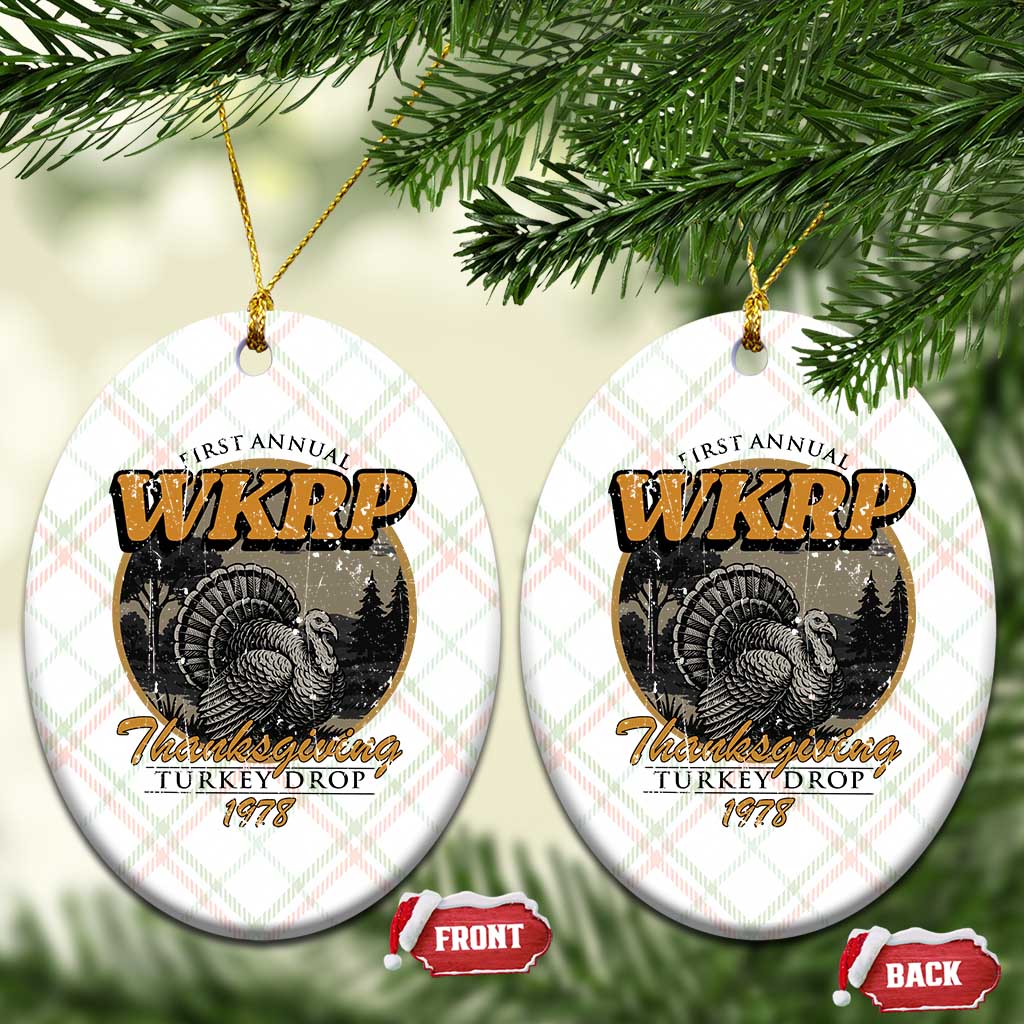 Retro WKRP Thanksgiving Turkey Drop 1978 Ceramic Ornament Distressed Vintage Holiday - Wonder Print Shop